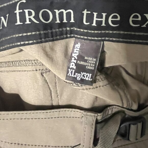 Prana Stretch Zion II Convertible Roll Up Hiking Pants Tan Mens Size XL X 32 - Picture 6 of 8